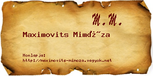 Maximovits Mimóza névjegykártya